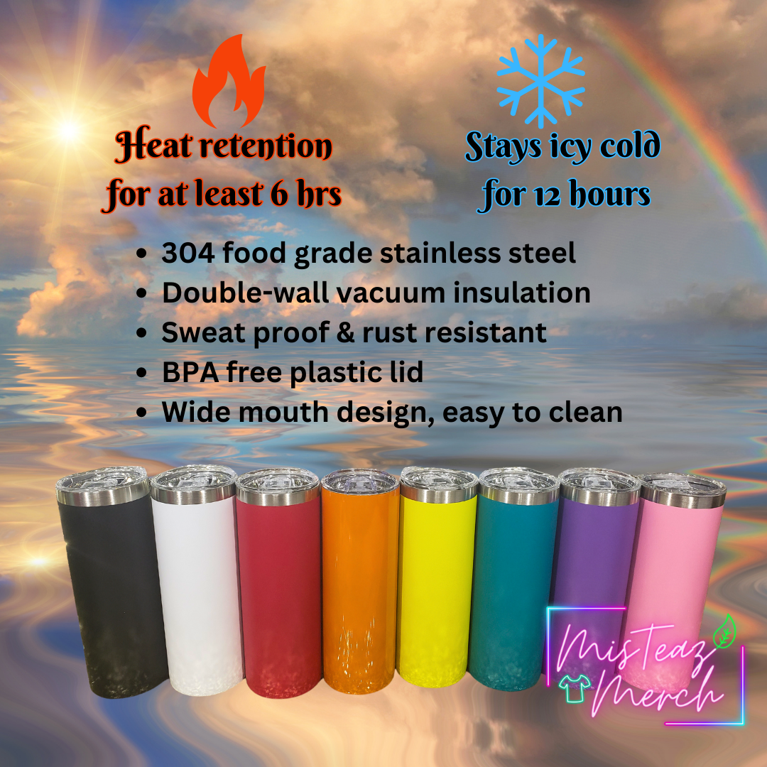 Blanks for Custom Engraved Stainless Steel skinny Tumbler 20oz