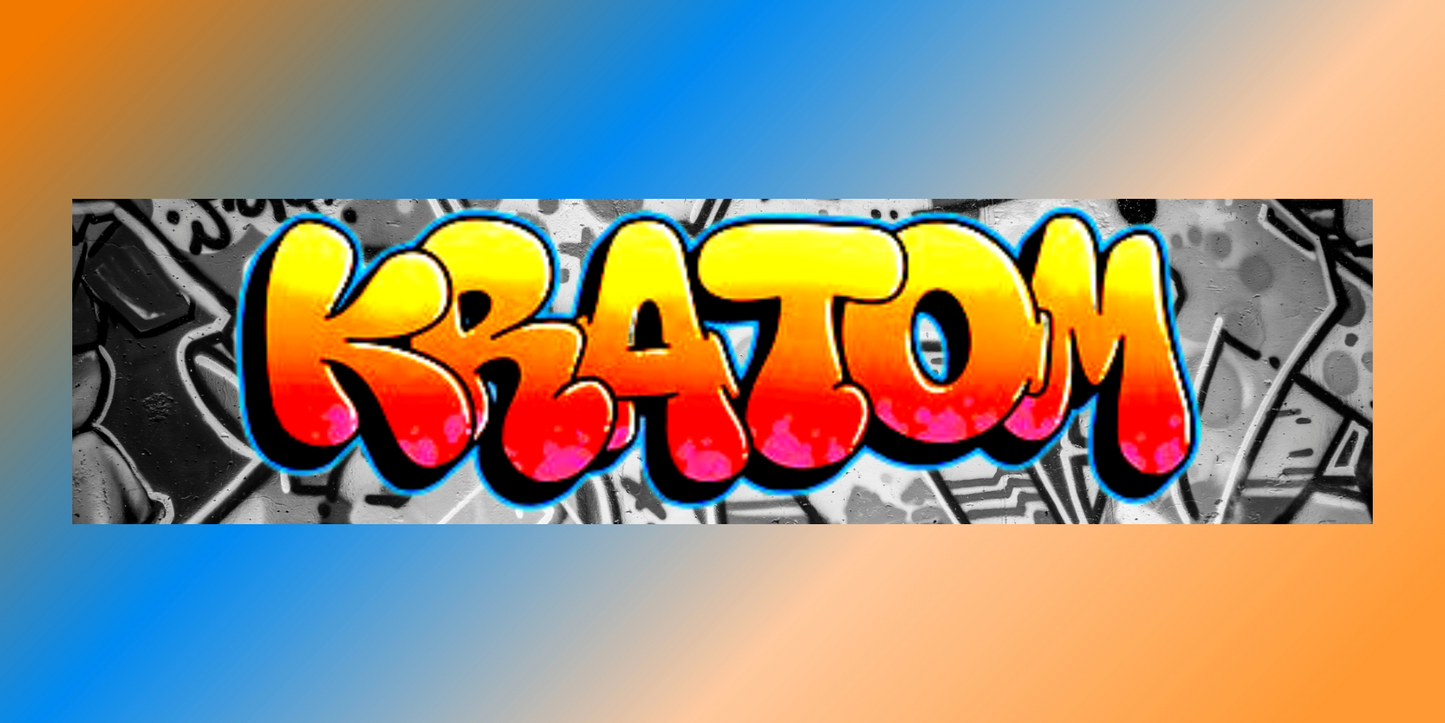 Kratom Graffiti yellow, orange, & red