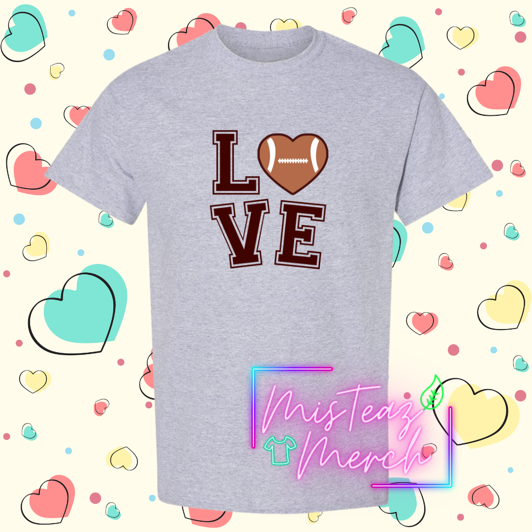 Valentine's Adult T-shirt - LOVE Football
