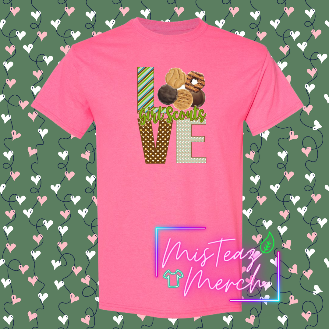 Valentine's Adult T-shirt - LOVE Girl Scout Cookies