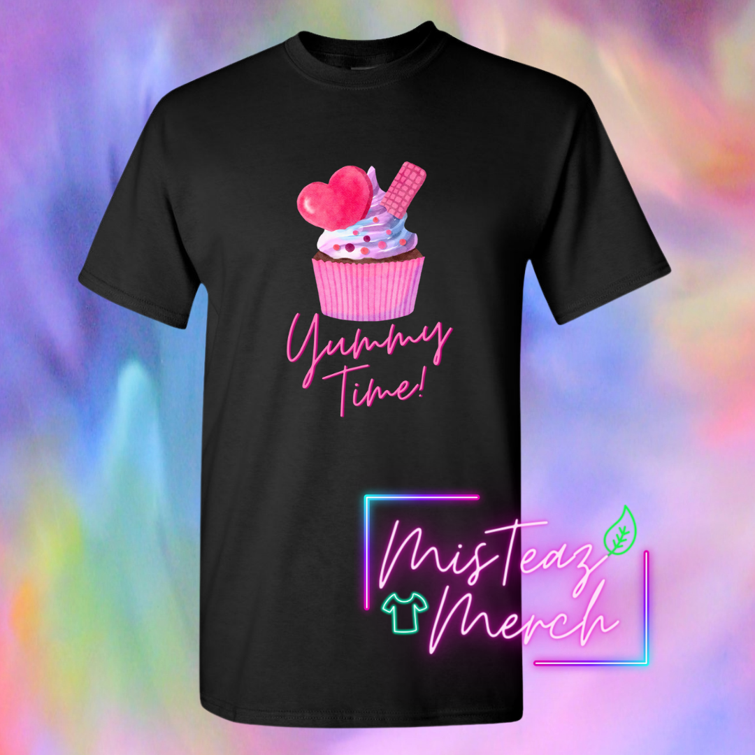 Valentine's Adult T-shirt - Yummy Time Cupcake