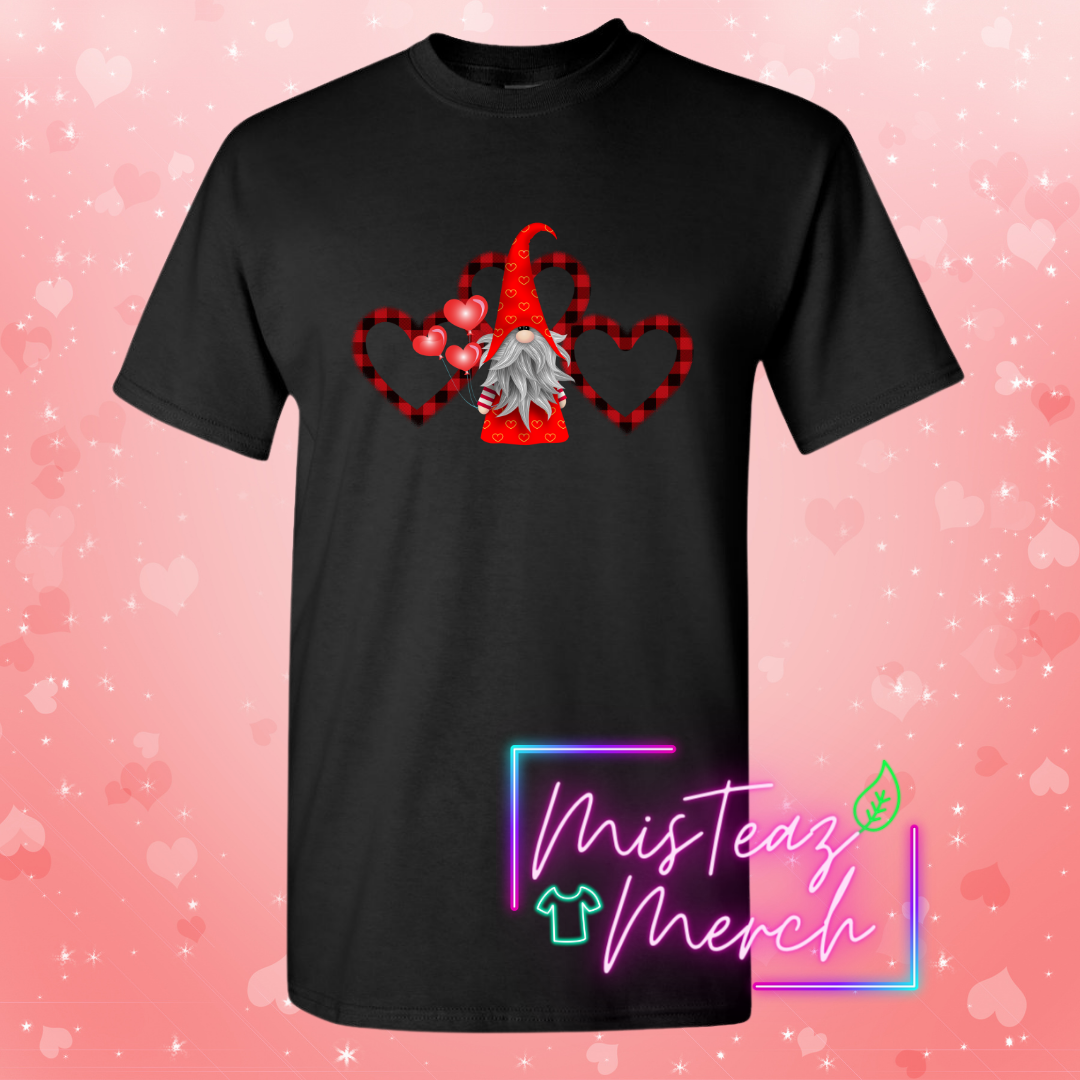 Valentine's Adult T-shirt - Gnome with hearts