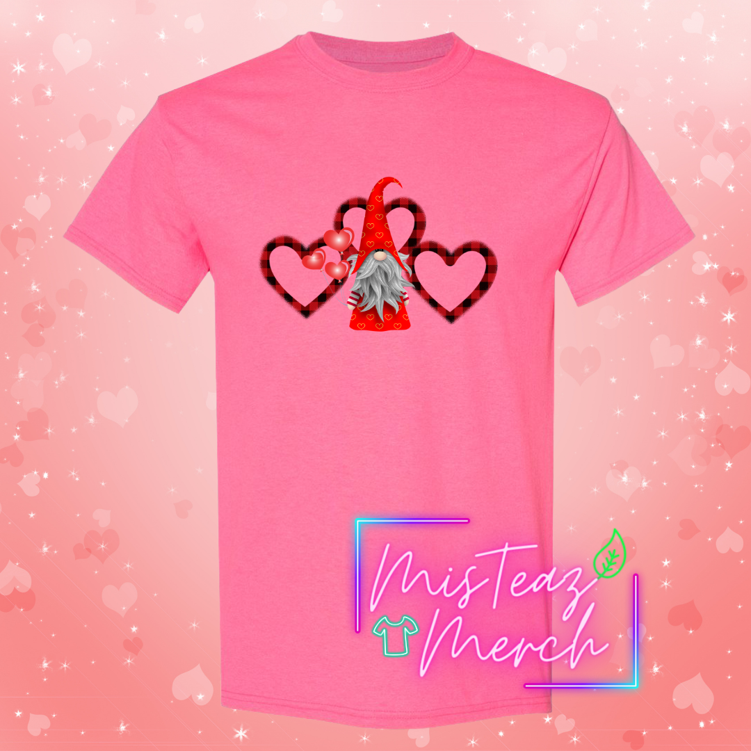 Valentine's Adult T-shirt - Gnome with hearts