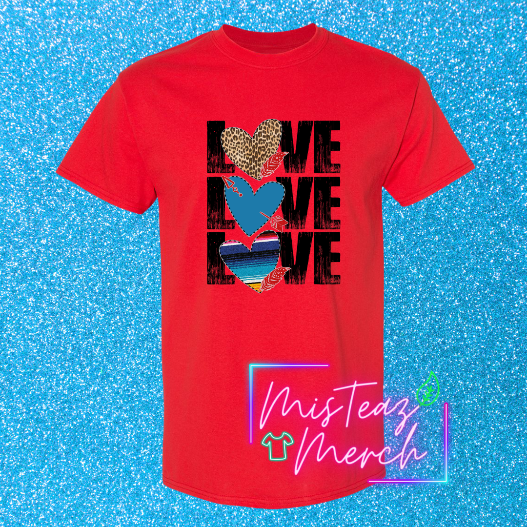 Valentine's Adult T-shirt - LOVE LOVE LOVE