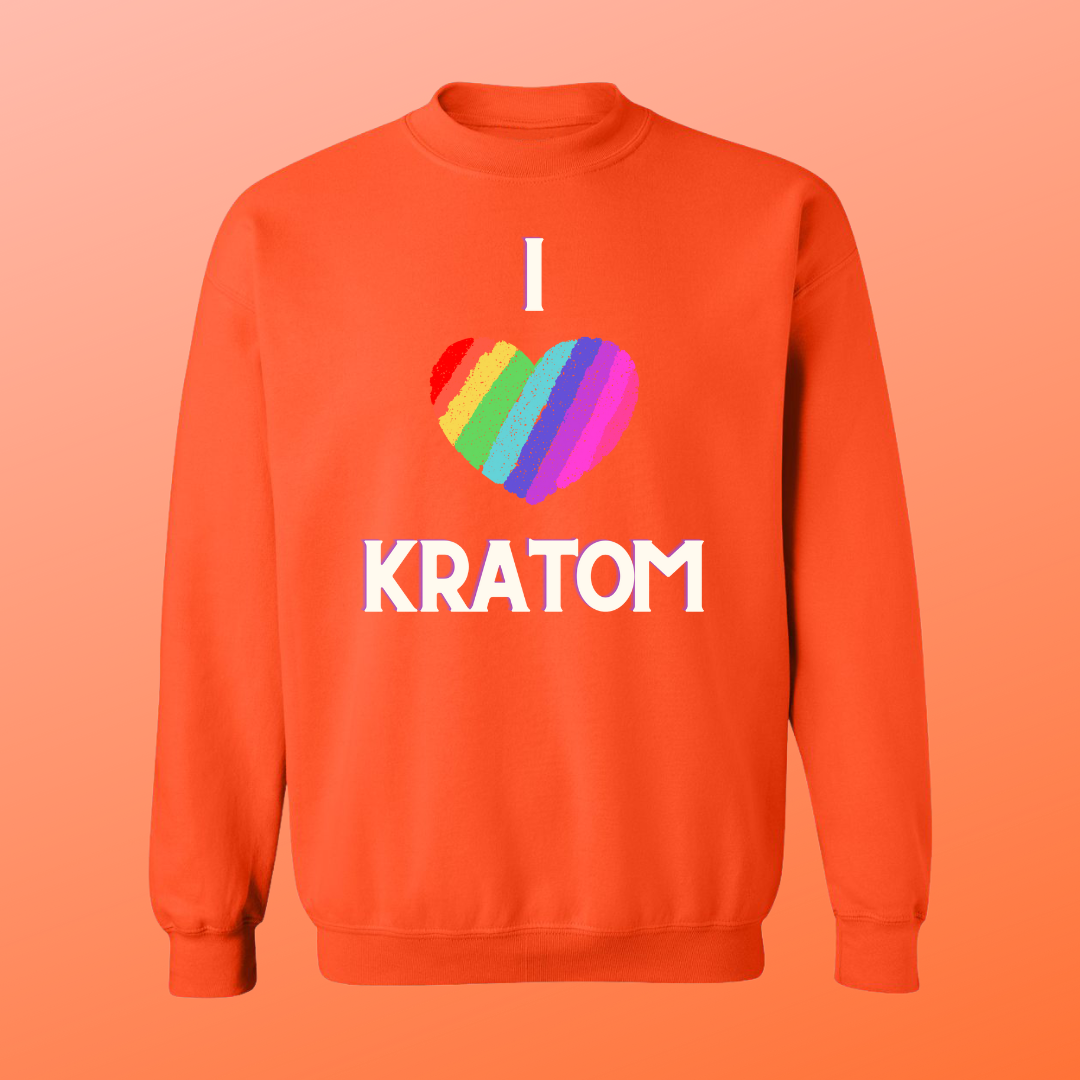 Rainbow Heart I Love Kratom Sweat Shirt