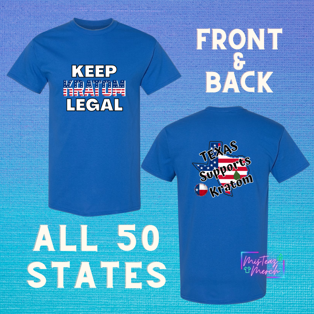 Kratom States T-Shirts Front & Back Design