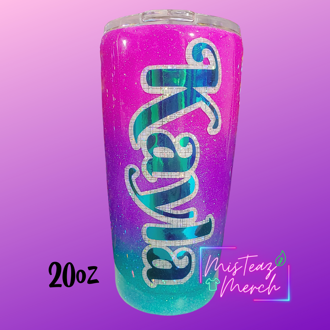 Stainless Steel Glitter Epoxy Custom Tumblers, Mugs & Wine Cups