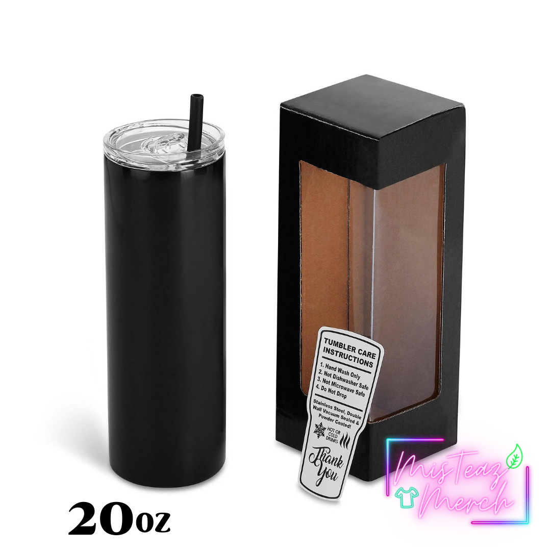 Blank 20oz Stainless Steel skinny Tumbler, for Custom Engraving