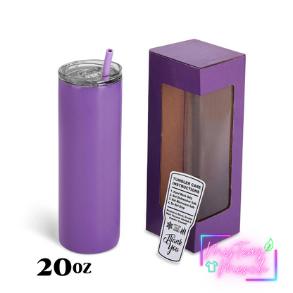 Blank 20oz Stainless Steel skinny Tumbler, for Custom Engraving