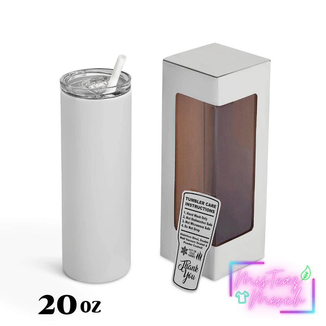 Blank 20oz Stainless Steel skinny Tumbler, for Custom Engraving