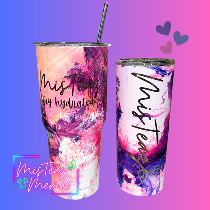 Marble Purple & Pink Custom Engraved Stainless Steel Tumbler 30oz Limited Edtion