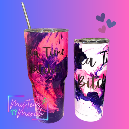 Marble Purple & Pink Custom Engraved Stainless Steel Tumbler 30oz Limited Edtion