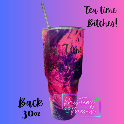 Marble Purple & Pink Custom Engraved Stainless Steel Tumbler 30oz Limited Edtion