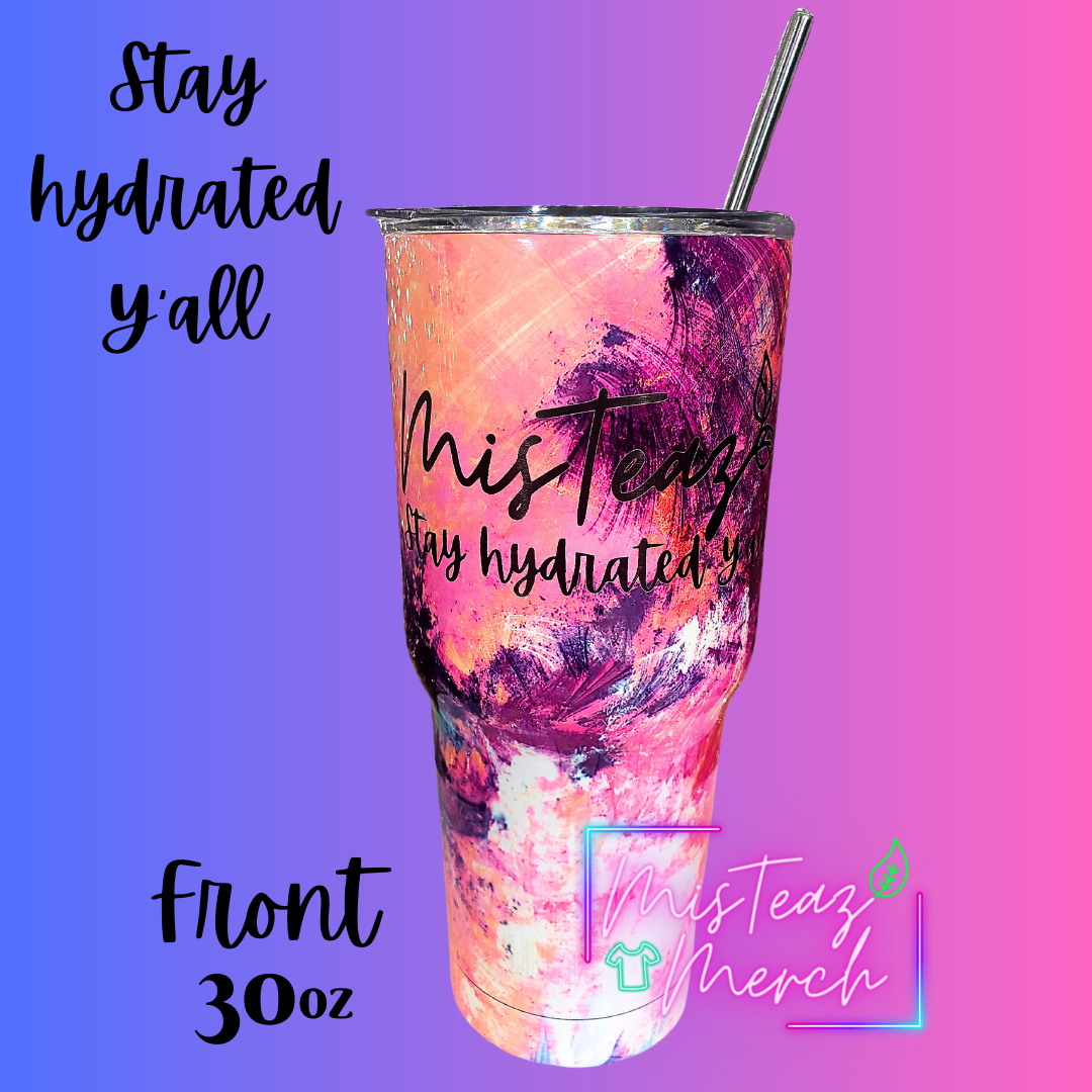 Marble Purple & Pink Custom Engraved Stainless Steel Tumbler 30oz Limited Edtion