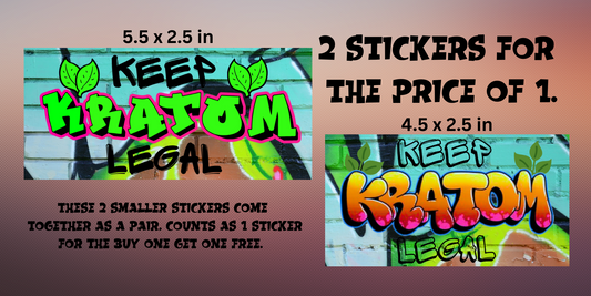2 small Kratom Graffiti stickers
