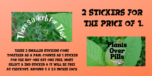 There's a Herb For That & Plants over pills 5inch stickers