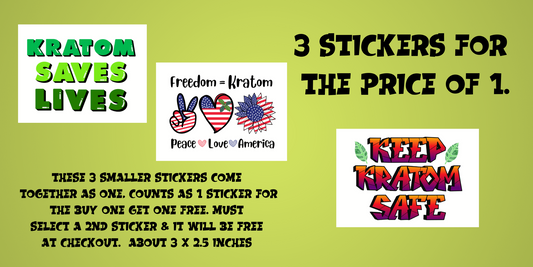 Kratom Saves Lives 3 stickers