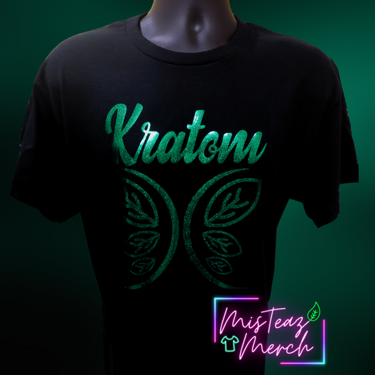 Kratom Glitter Butterfly HTV T-shirt