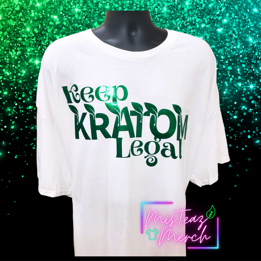 Keep Kratom Legal Green glitter