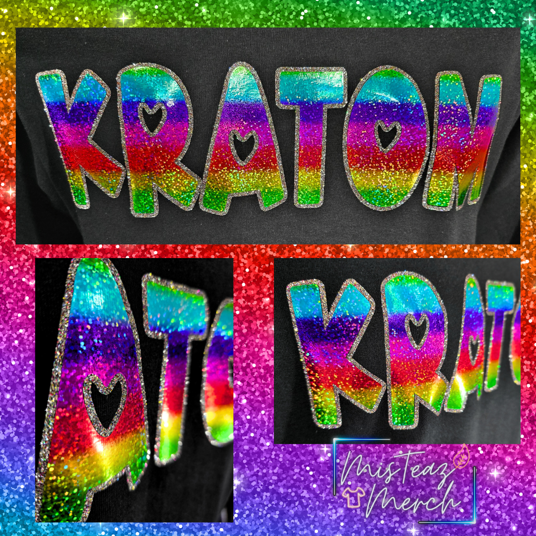 KRATOM Rainbow Holographic HTV T-shirt