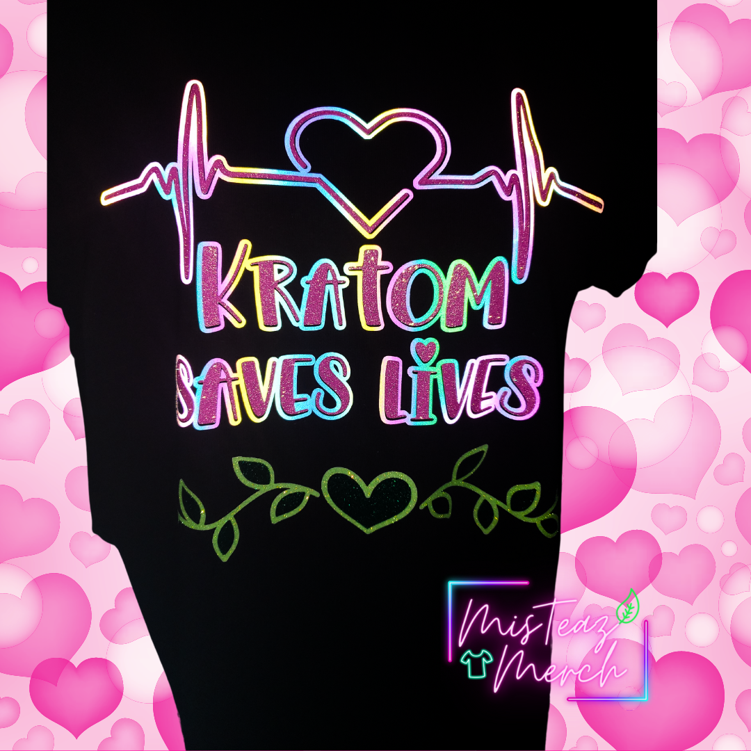 Kratom Saves Lives Heartbeat Tshirt