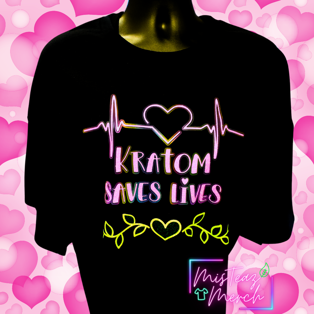 Kratom Saves Lives Heartbeat Tshirt