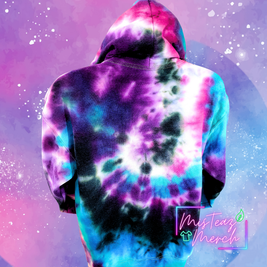 Galaxy Black, Blue, Teal, Purple, & Pink Tie Dye Hoodie