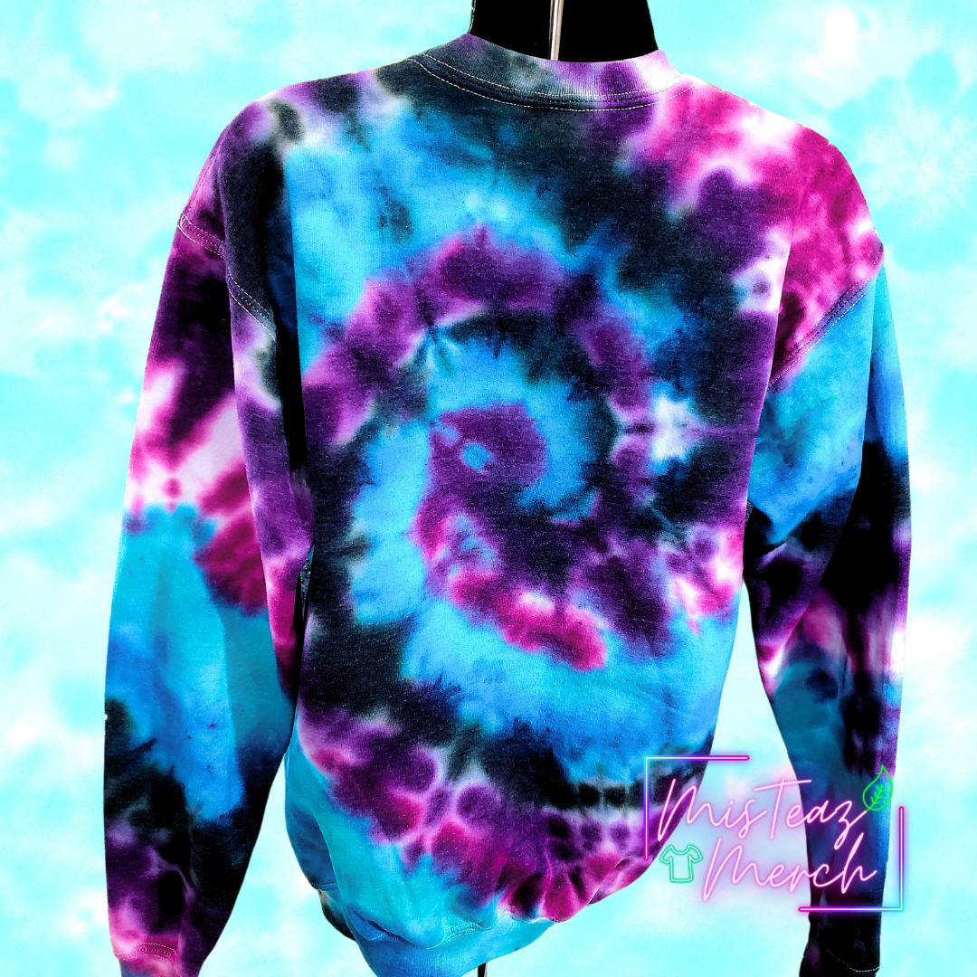 Galaxy Black, Blue, Teal, Purple, & Pink Tie Dye Sweat Shirt