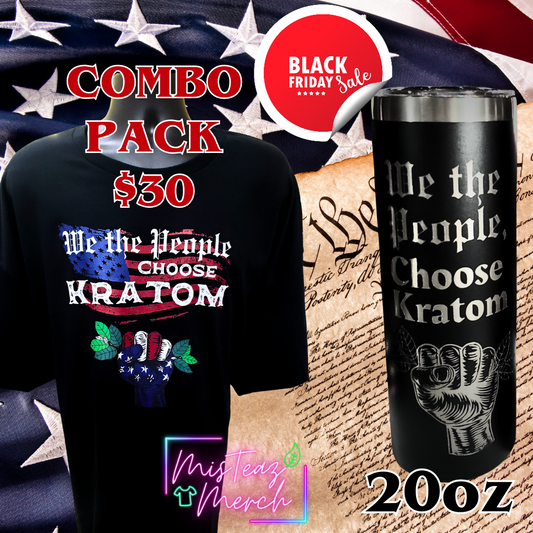 WE THE PEOPLE Choose Kratom (fist) Combo Pack with Tumbler