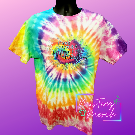 Have yourself a Hippie Little Christmas Tie Dye T-shirt