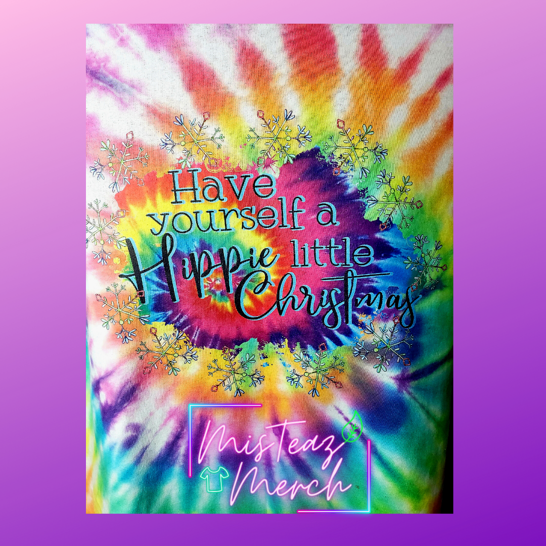 Have yourself a Hippie Little Christmas Tie Dye T-shirt