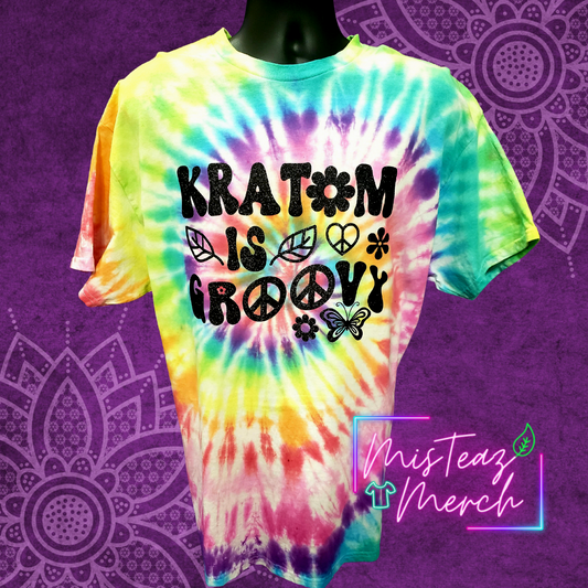 Kratom is Groovy Tie Dye T-shirt