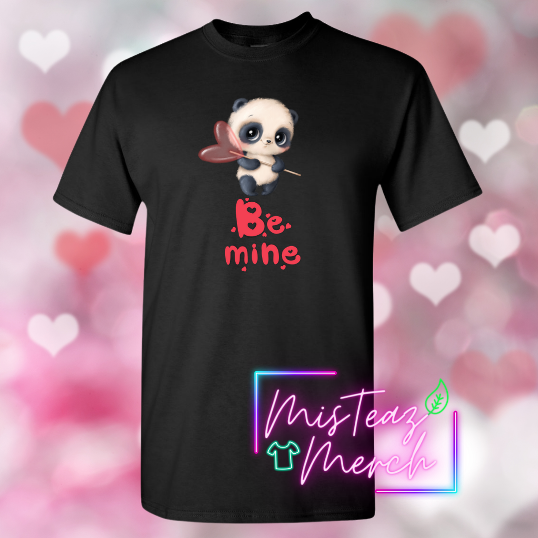 Valentine's Adult T-shirt - Be Mine Panda