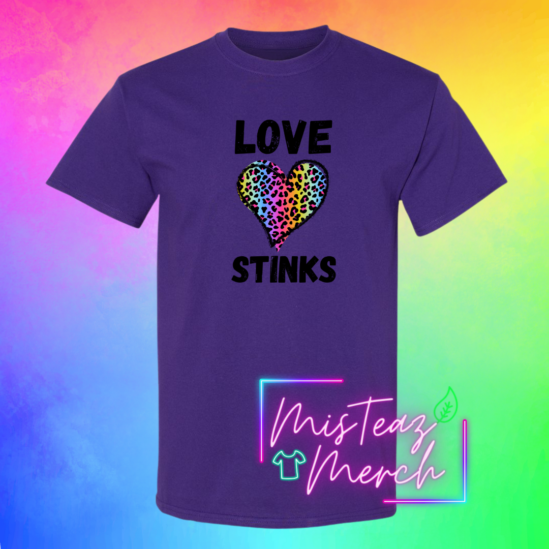 Valentine's Adult T-shirt -LOVE STINKS