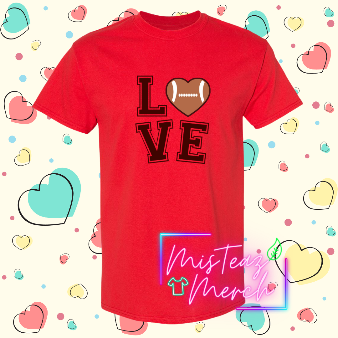 Valentine's Adult T-shirt - LOVE Football