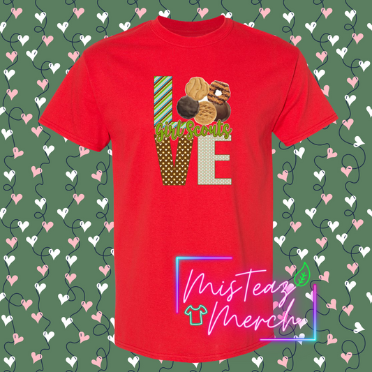 Valentine's Adult T-shirt - LOVE Girl Scout Cookies