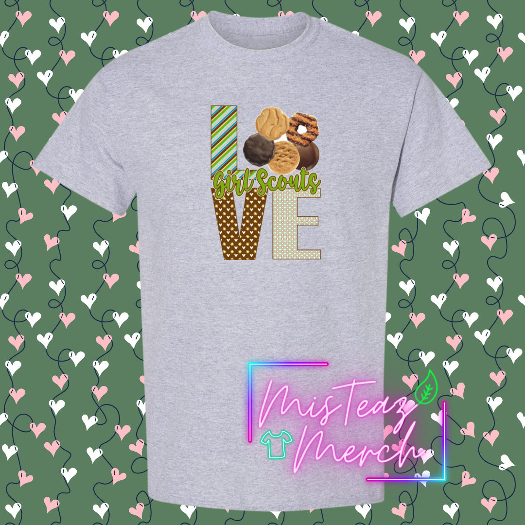 Valentine's Adult T-shirt - LOVE Girl Scout Cookies