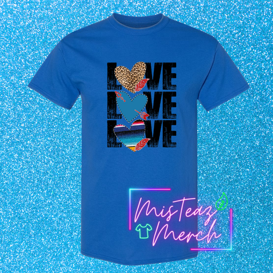 Valentine's Adult T-shirt - LOVE LOVE LOVE