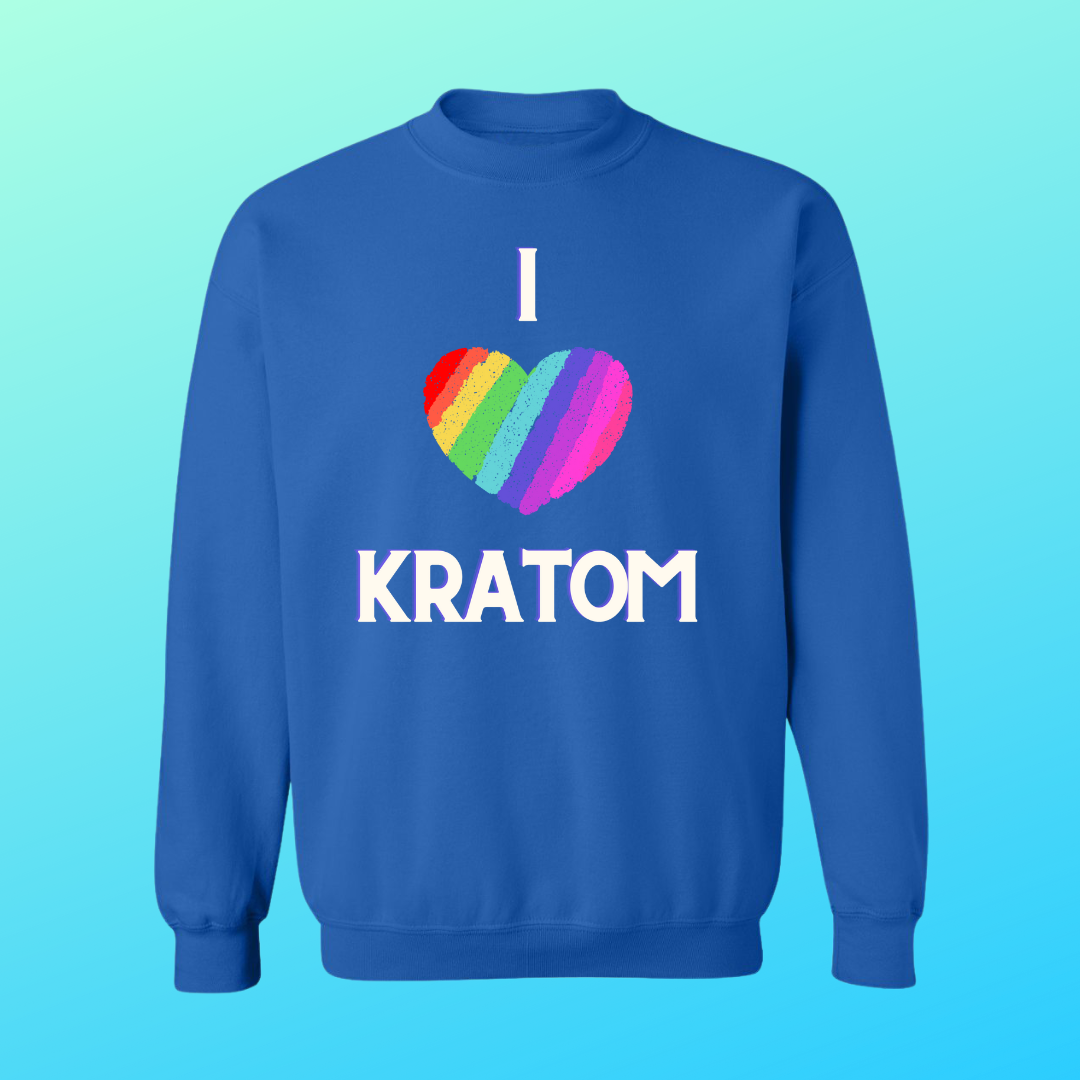 Rainbow Heart I Love Kratom Sweat Shirt