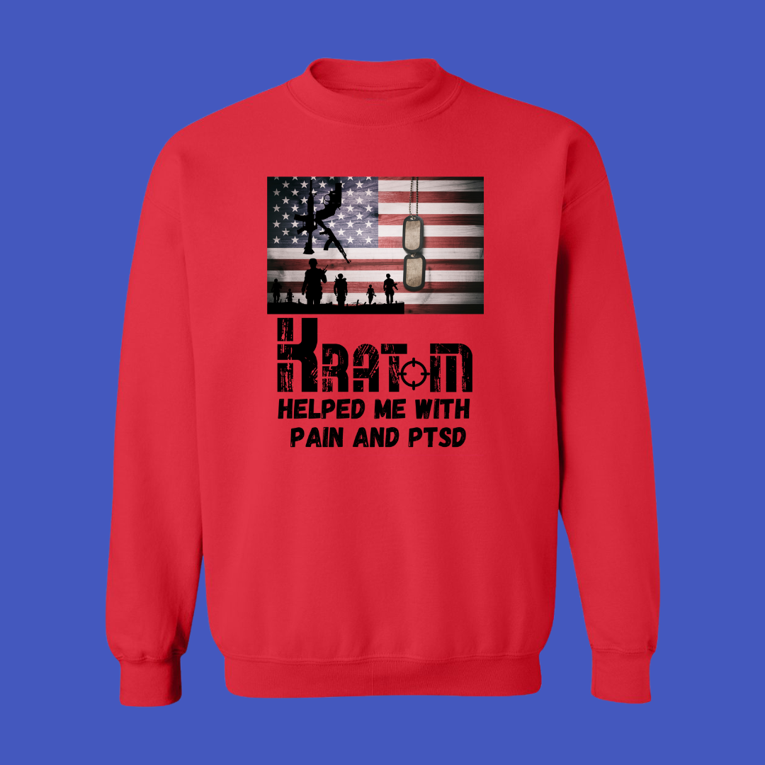 Kratom Helped Me With Pain & PTSD Military Sweat Shirt